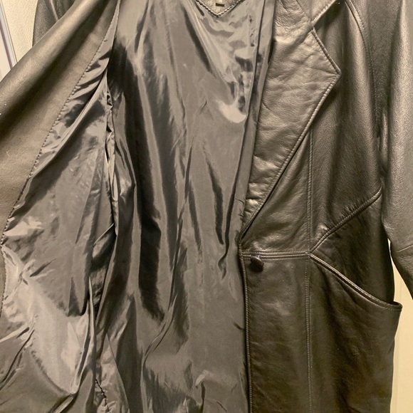 Vintage Pelle New York Milano Leather Trench Coat - Picture 4 of 5